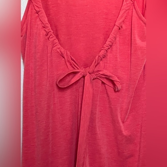 NANETTE Lapore Asymmetrical Scoop Neck Tank with Bow Poppy Red Women’s Medium. - Picture 12 of 16